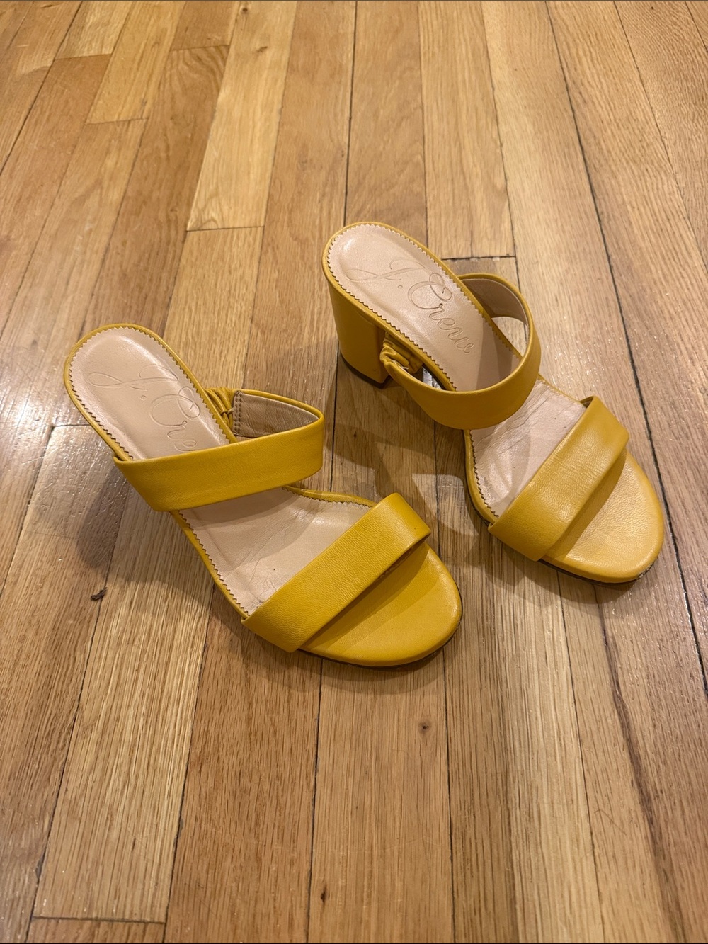 J. Crew Yellow Double-Strap Block Heel Sandals